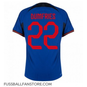 Niederlande Denzel Dumfries #22 Replik Auswärtstrikot WM 2022 Kurzarm